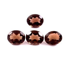 Lot en gros de pierres précieuses naturelles de quartz fumé ovales facettées et calibrées 5x7 mm pour la fabrication de bijoux - Product Image 1