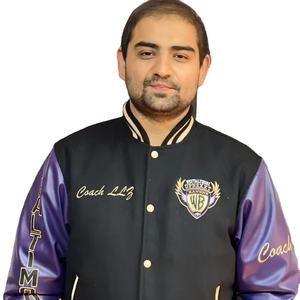 Vestes Letterman pour hommes avec corps en laine Manches en cuir synthétique Col montant Boutons en acier Brodés Baseball Football Design - Product Image 1