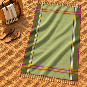 Serviette Kikoy turque OEM 100% coton de qualité supérieure, rayée, moderne, écologique, séchage rapide, 160 GSM, pour la plage, au prix d'usine - Product Image 2