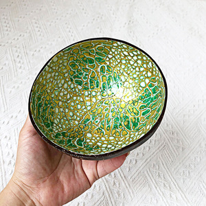 Tazón Bohemio de Cáscara de Coco Natural, Tazón Decorativo Hecho a Mano en Vietnam de Alta Calidad con Juego de Cucharas para Cocina y Hotel - Product Image 6