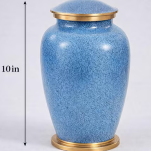 Blue Metal Cremation Urn Adult <b>Ashes</b> Memorial <b>Keepsake</b> Crematory Urn Decorative Commemoration Container - Product Image 3