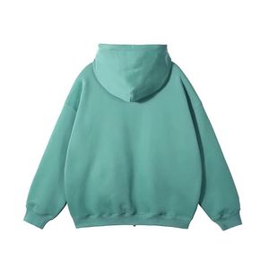 Sweat à capuche zippé de haute qualité 220 g/m² en molleton de coton épais, épaules tombantes, sans cordons, respirant, coupe classique pour homme, idéal pour l'hiver - Product Image 2