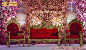 Elegante sofá nupcial de boda para Henna Night Stage Maharaja sofá de diseño para boda pakistaní decoración de boda Mehndi sofá de escenario - Product Image 6