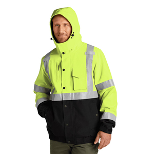 Veste de travail réfléchissante personnalisée pour hommes, haute visibilité, imperméable, avec éclairage LED, vêtements de travail hivernaux, veste de sécurité pour agents de sécurité - Product Image 3