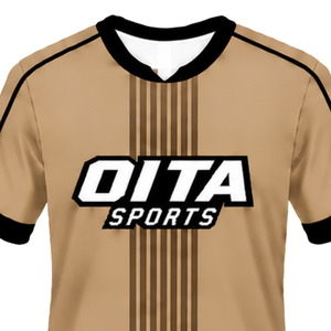 Manufacturer <b>Tan</b> <b>Brown</b> Black Rugby Jersey Short Sleeve Crew Neck Breathable Team Training Performance Sports Uniform Shirt - Product Image 3