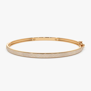 Brazalete de Oro Amarillo con Múltiples Hileras de Diamantes Cultivados en Laboratorio - Product Image 5