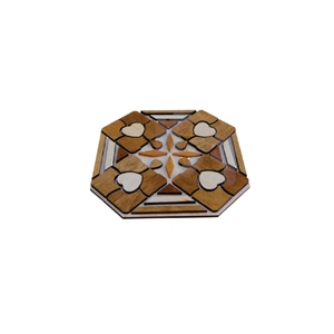 Eco Friendly Handmade Wooden Trivet Luxury Inlay Wood Hot Pad Heat Resistant Geometric <b>Table</b> <b>Coaster</b> For Kitchen Pot Mat Trivets - Product Image 1