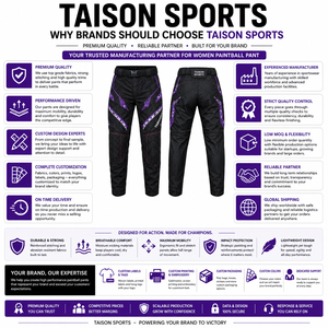 TAISON SPORTS Men Paintball Pant 280 GSM Premium Polyester Spandex Interlock Gray Navy <b>Padded</b> Panel Breathable <b>Waterproof</b> Quick - Product Image 5
