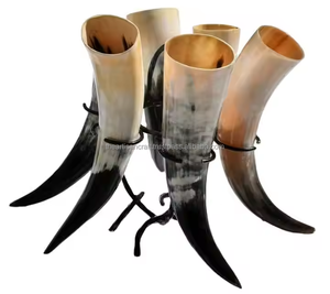 Corne à boire Viking avec support en fer Accessoire médiéval artisanal pour cadeaux et décoration par Artisan Craft - Product Image 4