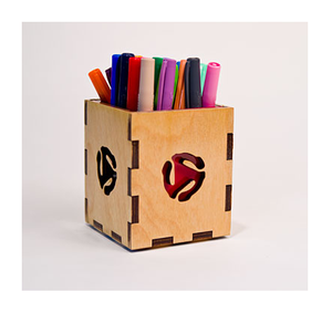 MDF Pen Holder Cup Gift Box Makeup <b>Brush</b> Holder Blanks Custom Wooden DIY MDF Pencil Cup Organizer - Product Image 2