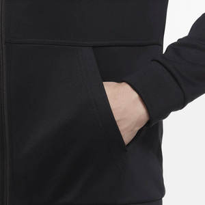 Sweat à capuche zippé intégral noir pour homme, veste de sport athlétique en polaire avec cordon de serrage, idéal pour l'entraînement en salle de sport, vente en gros - Product Image 5