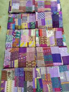 <b>Indian</b> Handmade Vintage Kantha <b>Quilt</b> Patchwork Bedspread Reversible Eco-Friendly Washable Silk Cotton for Home & Hotel - Product Image 4
