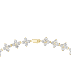 Collier floral en diamant de laboratoire de qualité supérieure en or jaune |   Bijoux de luxe pour femmes - Product Image 3
