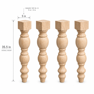 Pata de Mesa de Madera Maciza, Patas de Muebles Talladas en Madera, Forma de Calabaza, Estilo Tradicional, para Sala de Estar, Fácil Instalación - Product Image 2