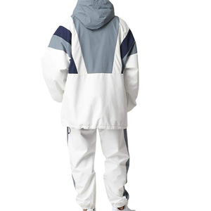 Combinaison de ski unisexe imperméable 220g, veste à capuche color block avec fermeture éclair, vêtement de neige isolé synthétiquement - Product Image 5