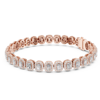 Fashion Silver & Rose Gold Tennis Bracelet for Unisex Radiant Cut Lab Grown <strong>Diamond</strong> Elegant Fashion Gift <strong>best</strong> price wholsale