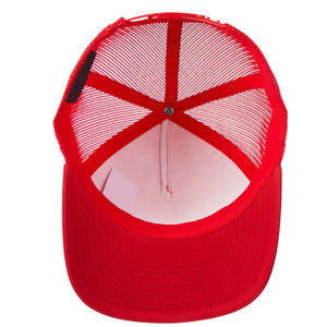 Casquette de camionneur rouge en maille, réglable, style décontracté unisexe, pour le printemps et l'été, casquette de camionneur décontractée pour homme - Product Image 4