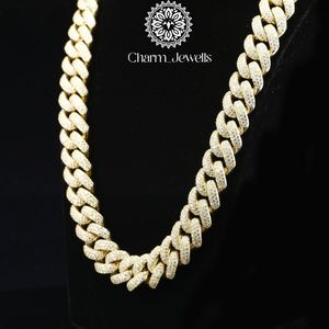 สร้อยคอฮิปฮอปทรงลูกบอลประดับเพชรโมอิสซาไนต์ชุบทอง 14K สำหรับผู้ชายจาก Charm_Jewells ตัดแบบบริลเลียนท์ ฝังเพชรแบบไมโคร ได้รับการรับรองจาก IGI - Product Image 2