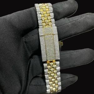 Reloj de Lujo con Diamantes Moissanite de Alta Gama, Claridad VVS, Logotipo Personalizado, Caja Redonda, Precio al por Mayor, Reloj para Hombre - Product Image 2