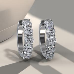 Pendientes de Aro Hipnóticos de 1/2 Quilate, Pendientes de Aro de Oro de 14k con Diamantes Cultivados en Laboratorio, Pequeños y Delicados, para Mujer, Boda, Lujo - Product Image 2