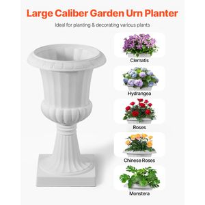 Vaso Classico Bianco in Plastica da 10 Pollici, Confezione da 2, per Interni ed Esterni, Vaso da Portico, Fioriere per Matrimoni 9.8 X 16.5 Pollici - Product Image 2