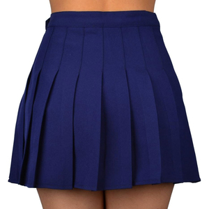 Custom Logo And Design Women's High Waist <b>Pleated</b> <b>Mini</b> <b>Skirt</b> Solid Color Blue Woven Fabric All Seasons Comfortable Sporty Style - Product Image 3