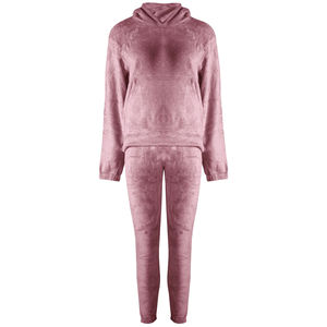 Ensemble de survêtement en velours pour femme, sur mesure, hiver, coton uni, léger, streetwear - Product Image 1