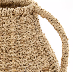 Vase décoratif en jonc de mer fait main avec poignées, vase tissé écologique et durable pour la vente en gros - Product Image 3