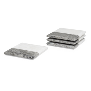 Sous-verres en marbre écologiques pour table basse, durables, lavables, en pierre naturelle avec motif carré, décoration d'intérieur confortable - Product Image 3