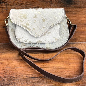 Metallic Fur Leather New Arrival Handbag Sling Bag Gypsy Boho Real Leather Vintage Handmade Western Style Multi Uses Sling Bag - Product Image 2