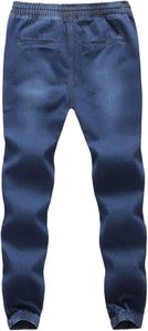 Pantalon de jogging en denim décontracté pour homme avec cordon de serrage - Product Image 3