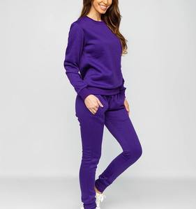 Women's <b>Pink</b> Solid Color Hooded Printed <b>Tracksuit</b> Full Sleeve Half-Zip Casual Jogger Pants Set Breathable 100% Cotton Winter - Product Image 5