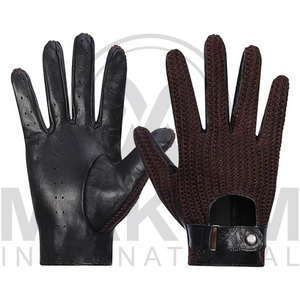 Gants de conduite unisexes en cuir véritable, pleine longueur, avec logo personnalisé, respirants, pour moto - Product Image 2