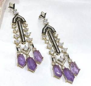 Magnifiques boucles d'oreilles longues Fusion de haute qualité, scintillantes et élégantes, pour femmes, pour un look de soirée, pour les occasions festives, tendance - Product Image 5