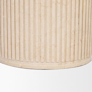 โต๊ะรับประทานอาหารทรงกลมดีไซน์หรูหราทันสมัย ท็อปหินอ่อนโบติซิโน พร้อมฐานลายร่อง สีธรรมชาติ สำหรับห้องครัวและห้องรับประทานอาหาร - Product Image 6