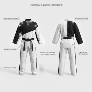 Uniforme de Karate Personalizado, Diseño en Blanco, Ligero, para Práctica, Entrenamiento de Artes Marciales, Alta Calidad, MMA, OEM, ODM - Product Image 2