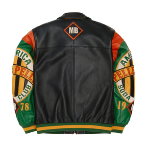 Nouvelle veste courte en cuir véritable pour femmes, taille américaine, broderie de diamants, lettres, 100% cuir d'agneau européen antique, veste bomber - Product Image 4