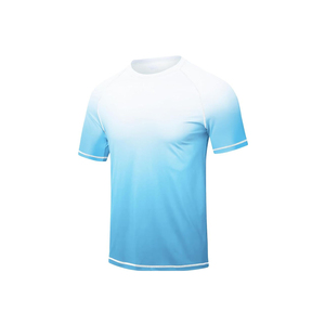 Harry Johnson Men's Gradient Blue <b>White</b> Short Sleeve Rash Guard Quick Dry Breathable Eco-Friendly UPF50+ <b>Compression</b> <b>Shirt</b> Adult - Product Image 6