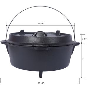 Pentola Olandese in Ghisa Smaltata da 5L con Coperchio per Campeggio, Barbecue, Cucina e Cottura al Forno - Product Image 2