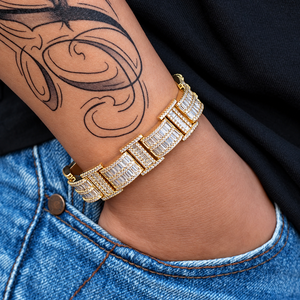 Pulsera de Plata 925 con Moissanita para Hombre, Estilo Hip Hop, Chapada en Oro, de Alta Calidad, Certificada por GRA, Personalizable, con Cierre de Hebilla, en Tendencia - Product Image 1