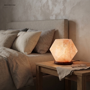 Lámpara de Cristal Rosa del Himalaya, Lámpara de Mesa de Cristal Geométrico con Forma de Diamante para Decoración de Dormitorio, Sala de Estar, Oficina y Bienestar - Product Image 4