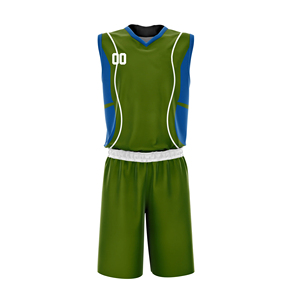 Custom Sublimated Basketball Jersey Set Green Purple V-Neck Sleeveless Moisture Wicking <b>Athletic</b> Wear for Men Adults - Product Image 5