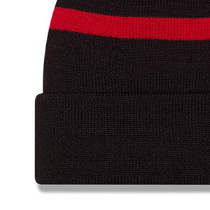 Custom Knit <b>Beanie</b> <b>Hat</b> Black Red Striped Unisex Winter Cap for Adults Casual Wear 56-58CM Acrylic Material - Product Image 4