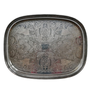 Plateau de service rectangulaire tendance en métal galvanisé avec poignées, style vintage rustique, pour camping et collations - Product Image 4