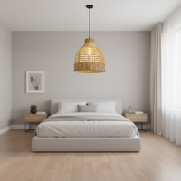 Luminaire suspendu en rotin avec abat-jour tissé à la main