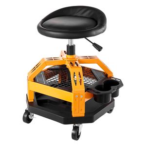 Sgabello da Officina Pneumatico Girevole per Carichi Pesanti, Capacità 136 kg, Altezza Regolabile, Sedile Rotante a 360 Gradi per Garage - Product Image 1