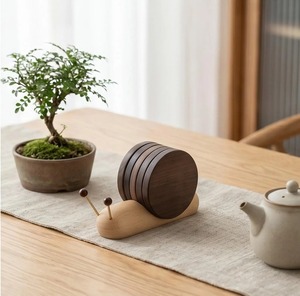 Juego de posavasos redondos de madera premium para tazas de café, tazas de té y vasos de bebidas al mejor precio - Product Image 3