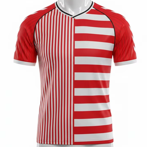Camiseta de polo de fútbol sublimada de súper calidad con cuello de punto plano y brazalete 100% poliéster jacquard 150 g/m² - Product Image 1