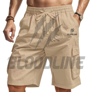 BLOODLINE Men's <b>White</b> <b>Cargo</b> Bermuda Shorts Mid Waist Elastic Waist Quick Dry Casual Style Pockets Camouflage Pattern PU Material - Product Image 3