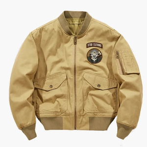 OEM Trendy Fashionable Spring Street Clothing Supplier Low MOQ Casual Bomber Jackets Front Logo Customized Size Varsity Jacket - Product Image 1